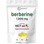 Micro Ingredients Berberine 1000mg Softgels front pouch view