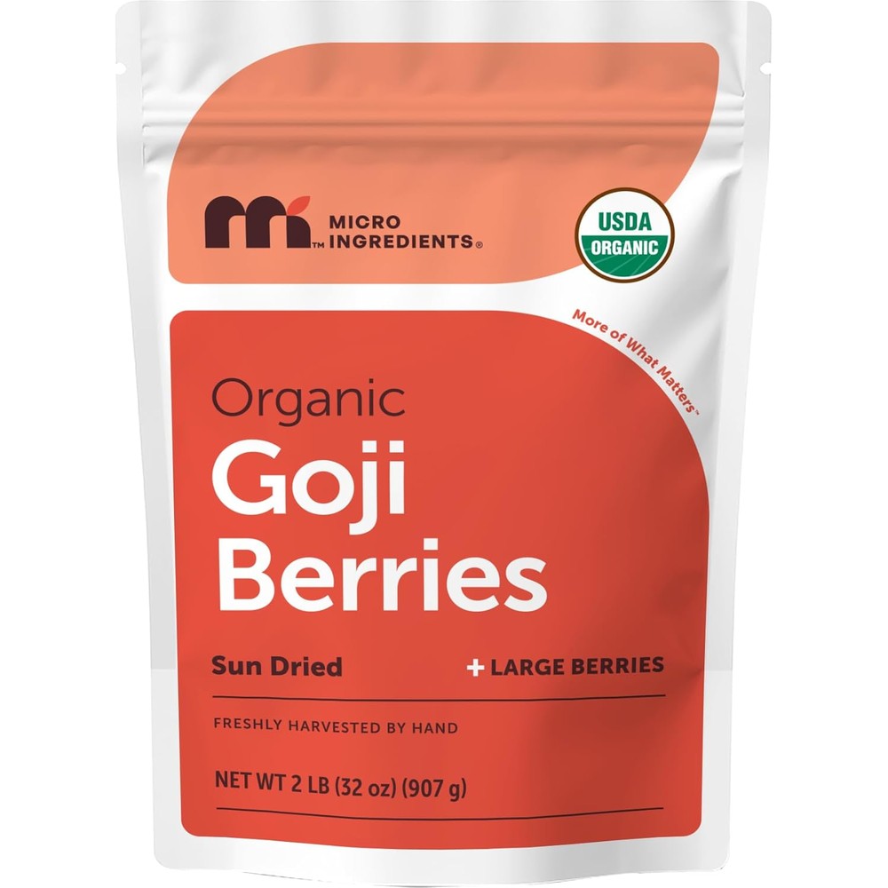 Micro Ingredients organic goji berries front view pouch packaging