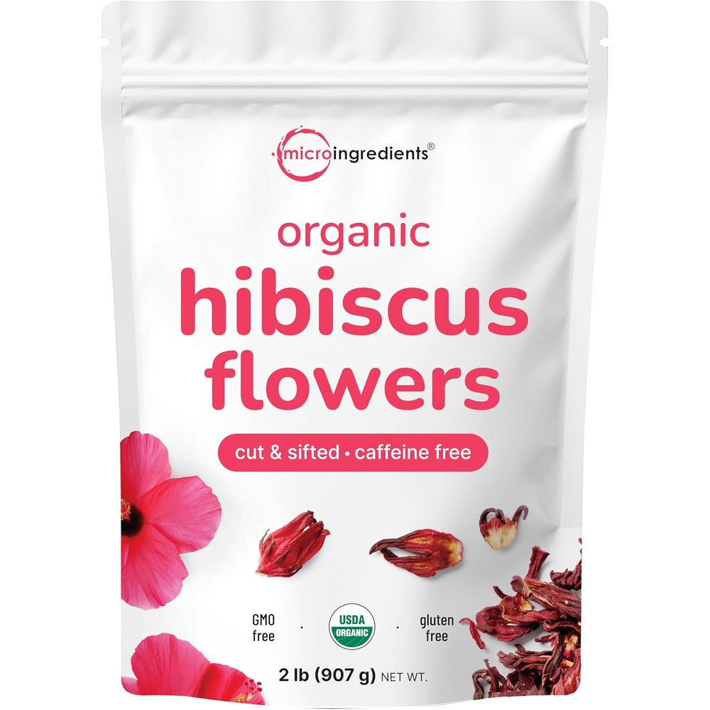 Micro Ingredients Organic Hibiscus Flowers 2lbs front view
