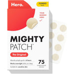 Mighty Patch Original Patch from Hero Cosmetics - #1 Hydrocolloid Acne Pimple Patches for Face, Shrinking Zits & Whiteheads in 1 Use, Nighttime Spot Pimple Stickers for Face, 75 Count
