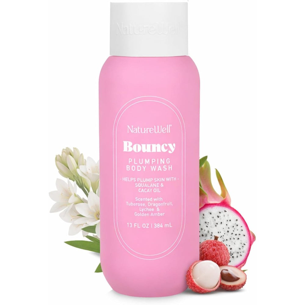 NatureWell Bouncy Plumping and Cleansing Body Wash front view bottle showcase