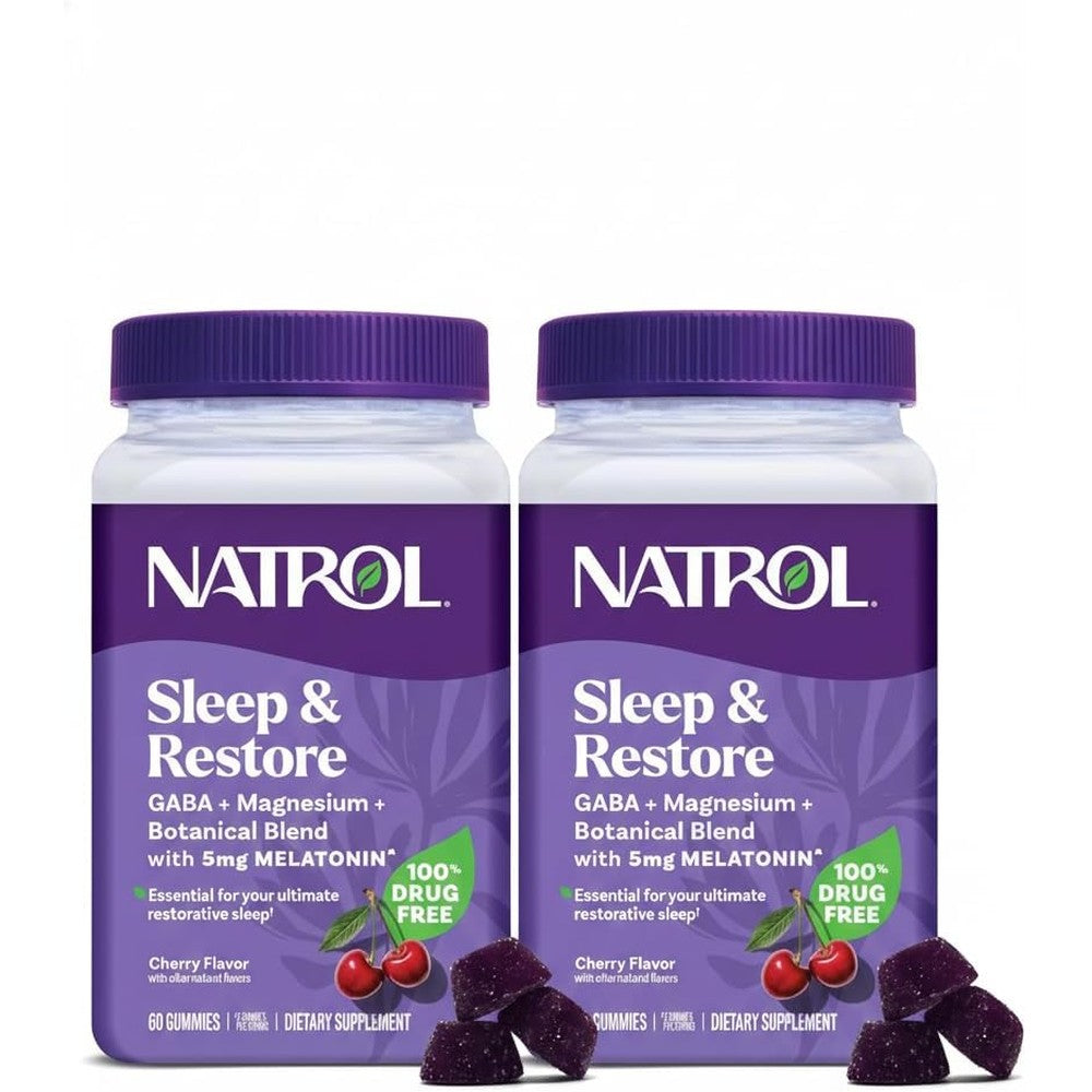 Natrol Sleep Plus Restore Magnesium Glycinate Gummies front view bottle for premium sleep aid