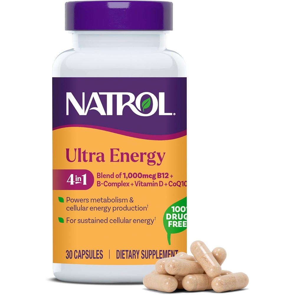 Natrol Ultra Energy 4 in 1 Blend front view premium USA dietary supplement