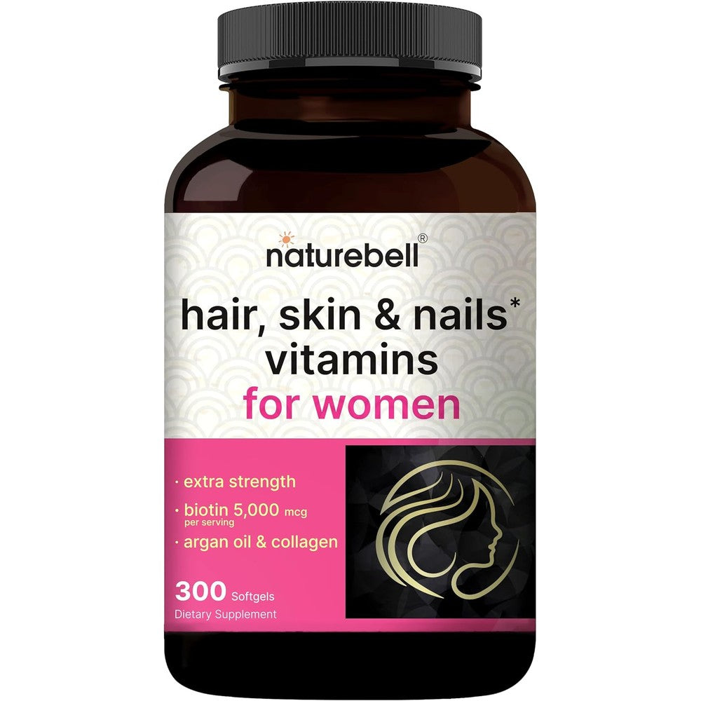 NatureBell Hair Skin and Nails vitamins for women front bottle view