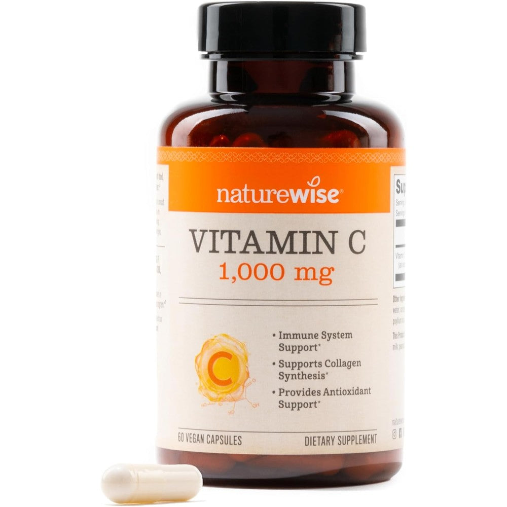 NatureWise Vitamin C 1000mg Capsules front bottle view for daily immune support.