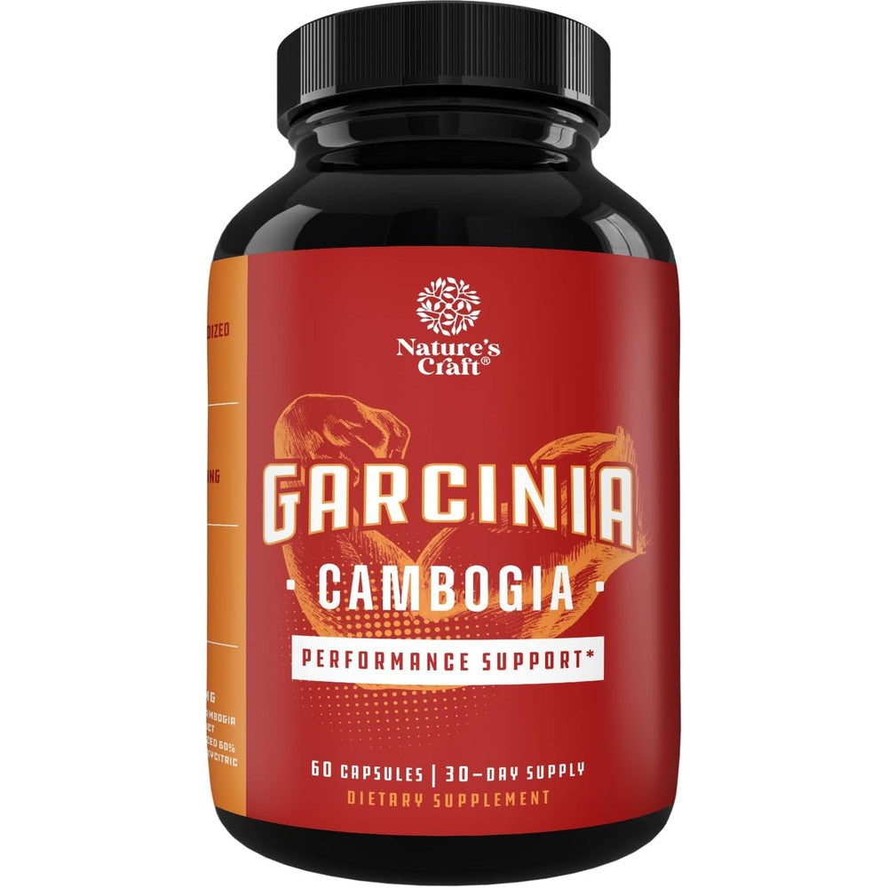 Nature's Craft Garcinia Cambogia Extract Capsules front bottle view for metabolism support.