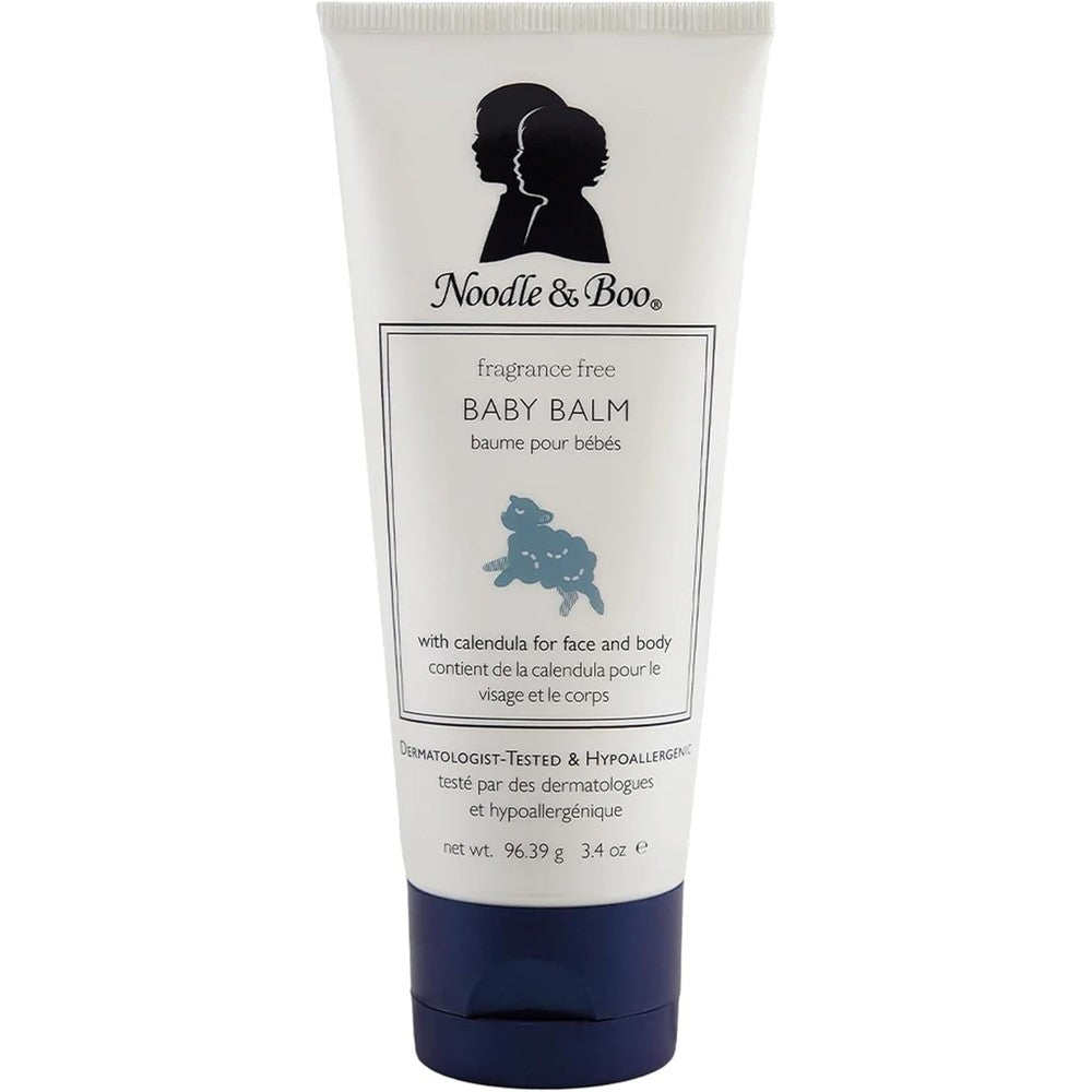 Noodle & Boo Baby Balm for Face and Body, Hypoallergenic and Natural Baby Skin Care with Organic Calendula for Sensitive Skin, Pediatrician and Dermatologist-Tested, Fragrance Free, 3.4 Oz