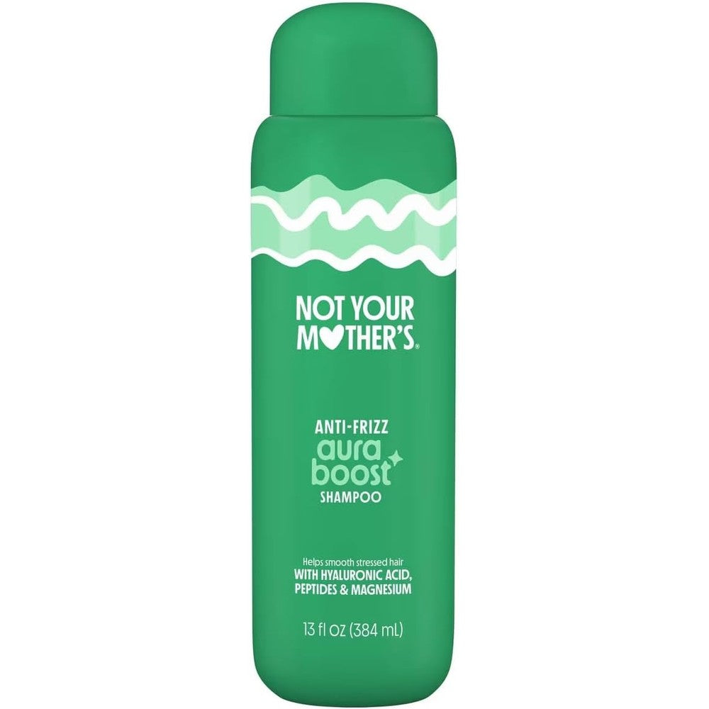 Not Your Mother's Aura Boost Anti-Frizz Shampoo front view green bottle