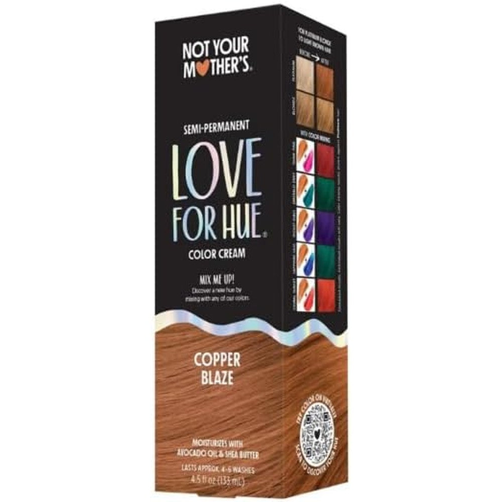 Not Your Mother's Love For Hue Semi-Permanent Hair Color Cream in Copper Blaze front view authentic USA imported hair dye