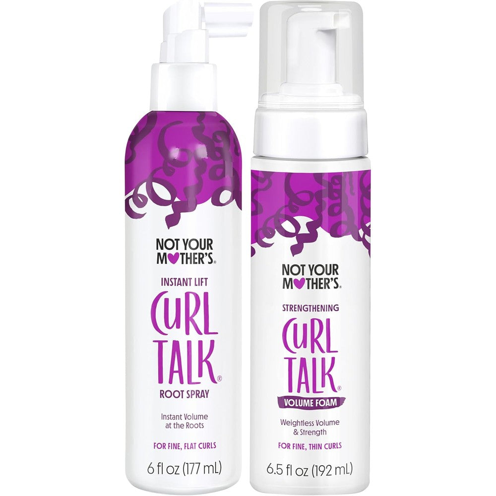 Not Your Mother's Curl Talk Instant Lift Root Spray and Foam 2-Pack front view volumizing curly hair products