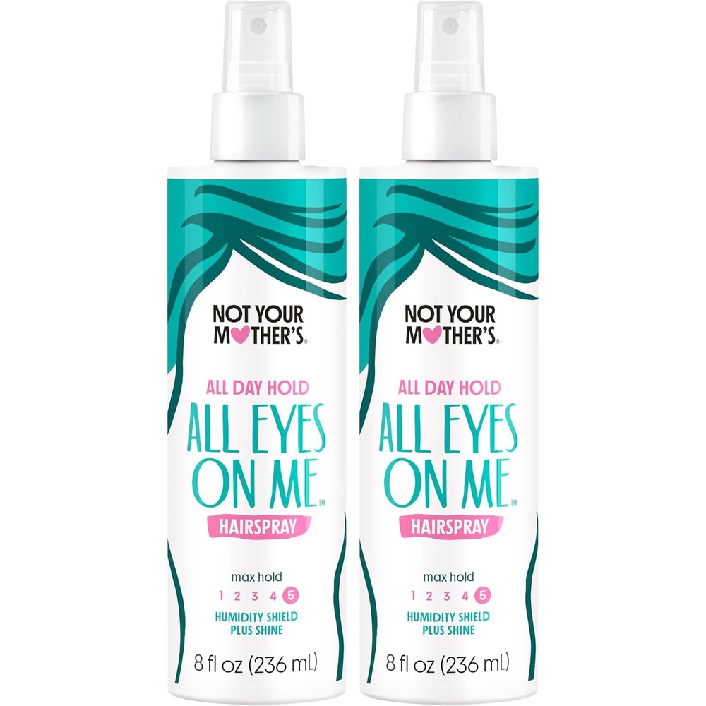 Not Your Mother's All Eyes On Me hairspray front view twin pack for long lasting hairstyles