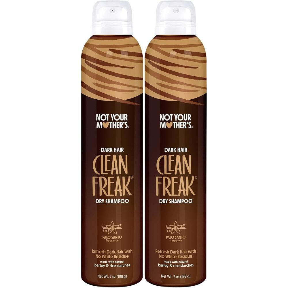 Not Your Mother's Clean Freak Dark Hair Dry Shampoo For Brunette Hair Shades Palo Santo Fragrance Seven Ounce Pack Of Two