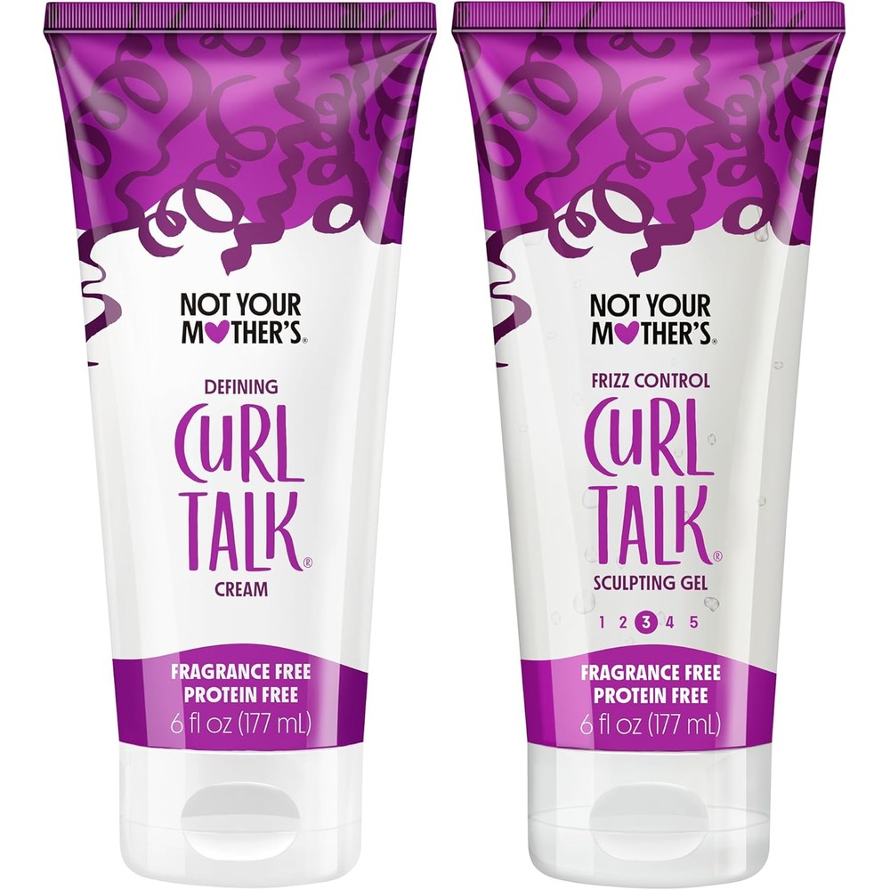 Not Your Mothers Fragrance Free Curl Talk Gel and Cream pack front view