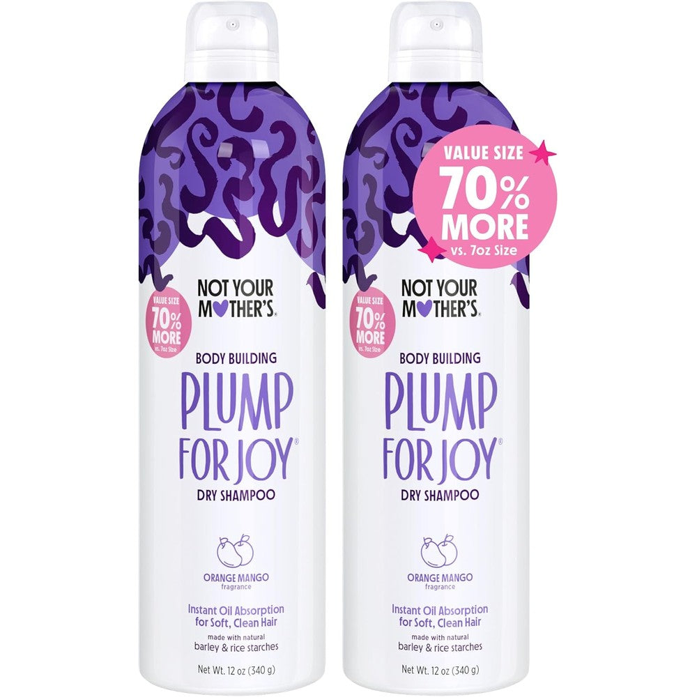 Not Your Mother's Plump for Joy Dry Shampoo twin pack front view for instant hair volume