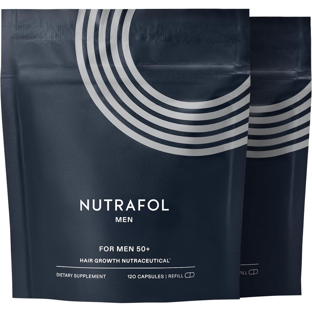 Nutrafol Men 50 Plus Hair Growth Supplements front view pouch for mature hair thinning