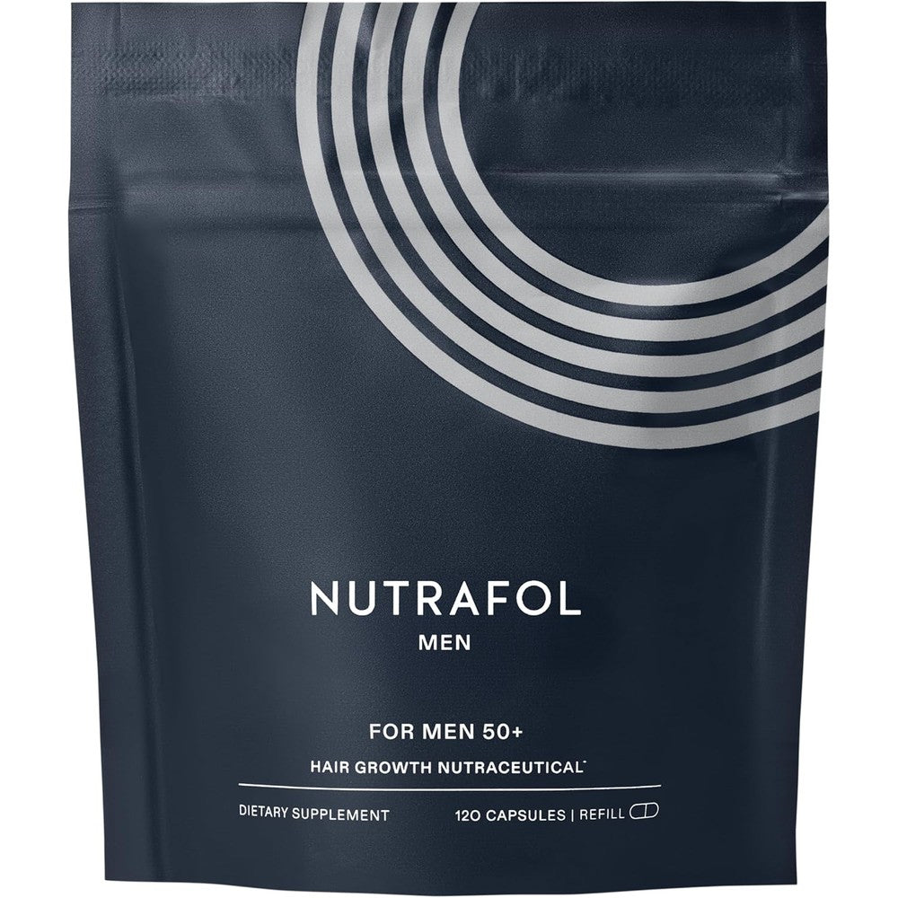 Nutrafol Men 50 Plus Hair Growth Supplements refill pouch front view for hair thinning support