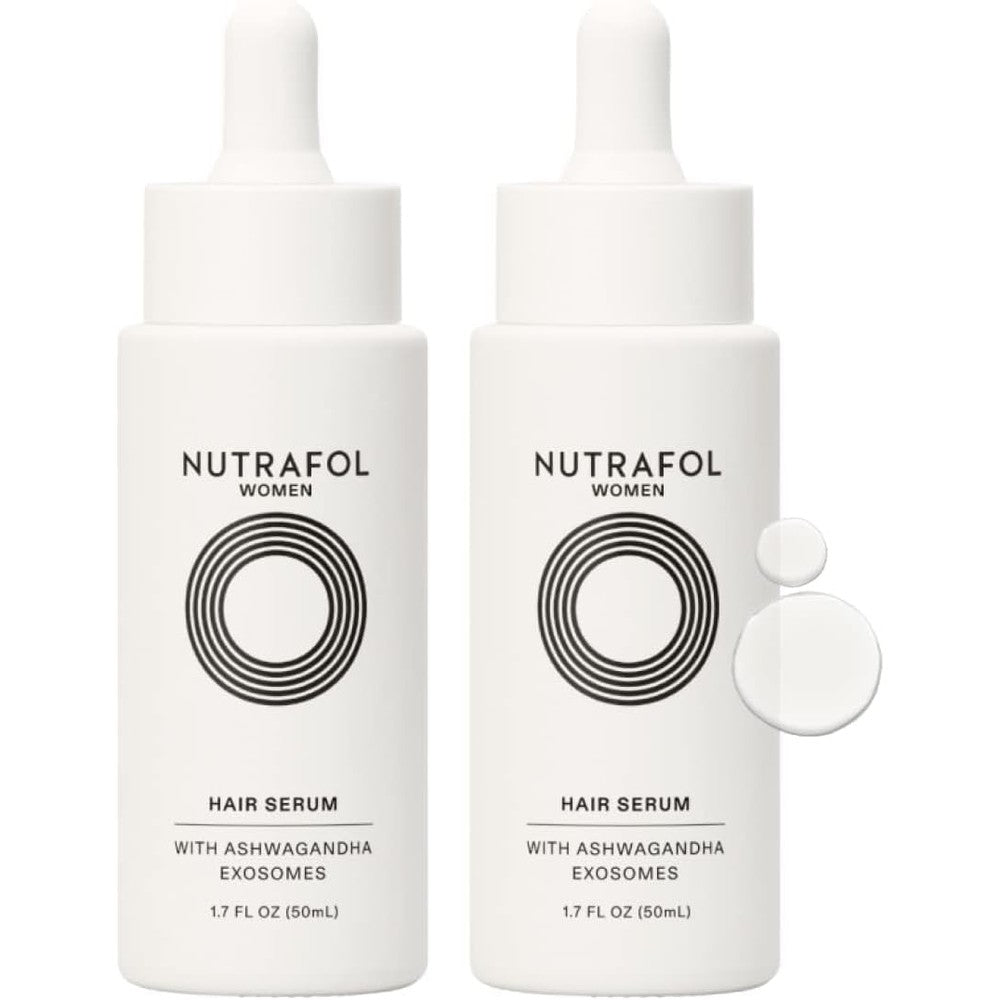 Nutrafol Women's Hair Serum front view bottle for thicker hair growth.