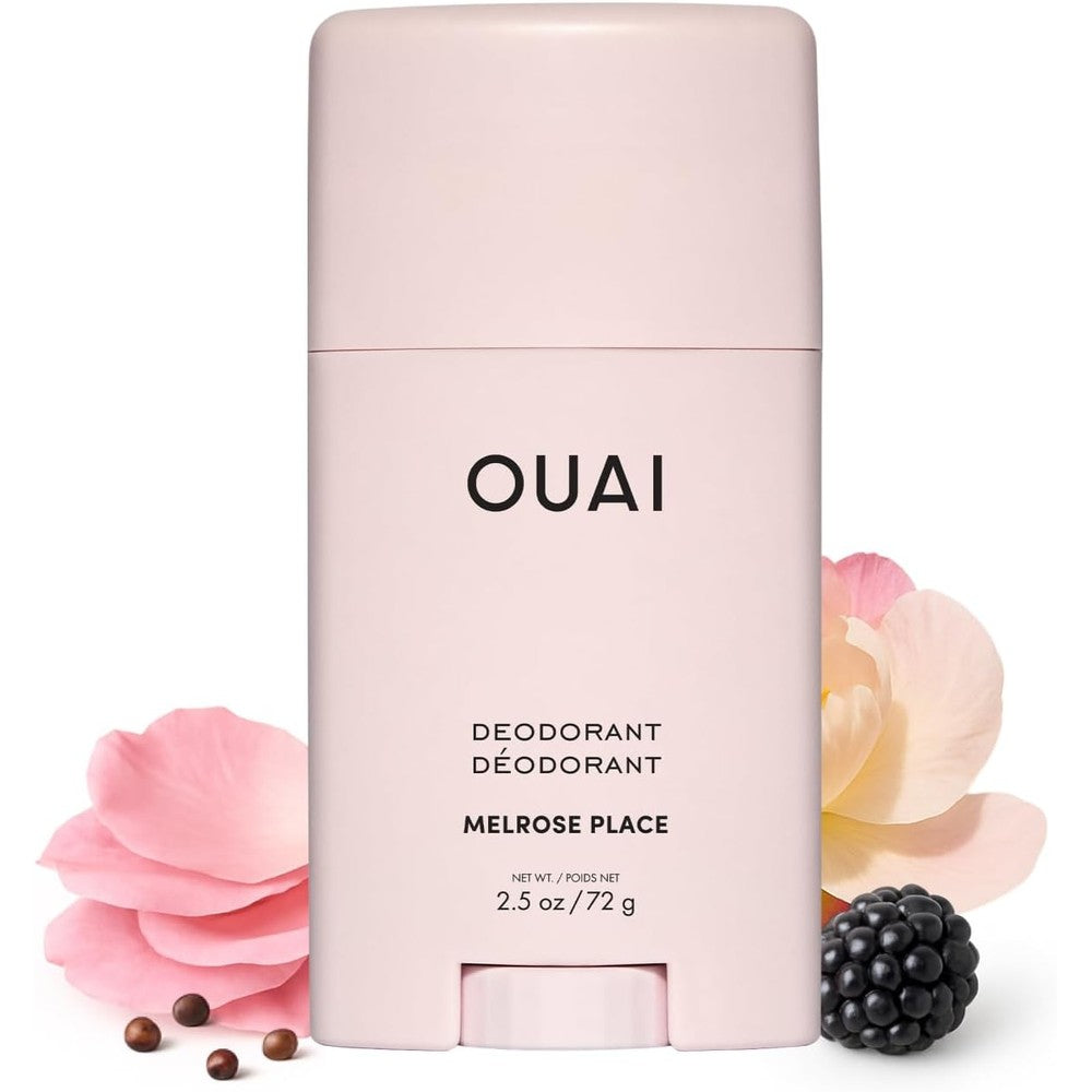 OUAI Aluminum Free Deodorant - Women's Deodorant with 24-Hour Odor Control & Invisible Application - Enriched with Notes of Rose, Berry, Lychee & Pink Peppercorn - Melrose Place (2.5 oz)