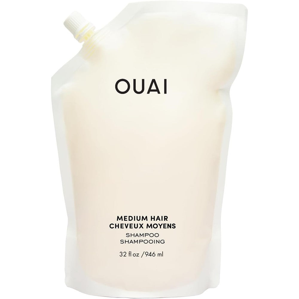 OUAI Medium Hair Shampoo - Hydrating Shampoo for Color Treated Hair & Dry Scalp - Nourishes, Strengthens, Reduces Breakage & Adds Shine - Coconut Oil, Babassu, Keratin - Sulfate Free, Refill 32 Oz