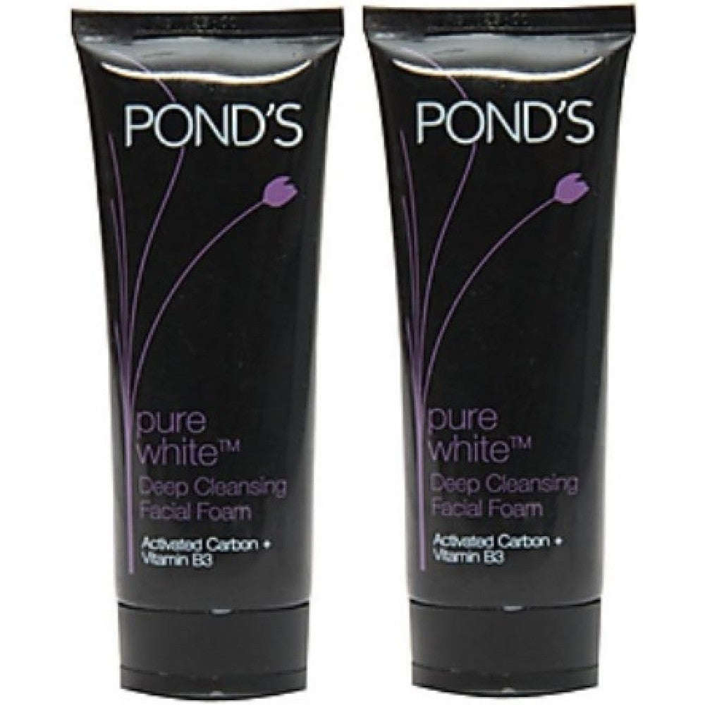 Ponds Pure White Anti Pollution with Purity Charcoal Face Wash 100g, Pack Of 2