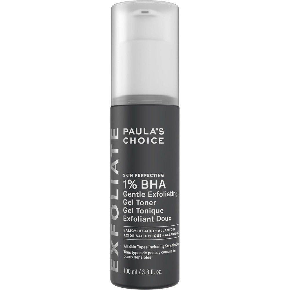 Paula's Choice Skin Perfecting 1% BHA Exfoliating Gel Toner front view bottle for sensitive skin clearance