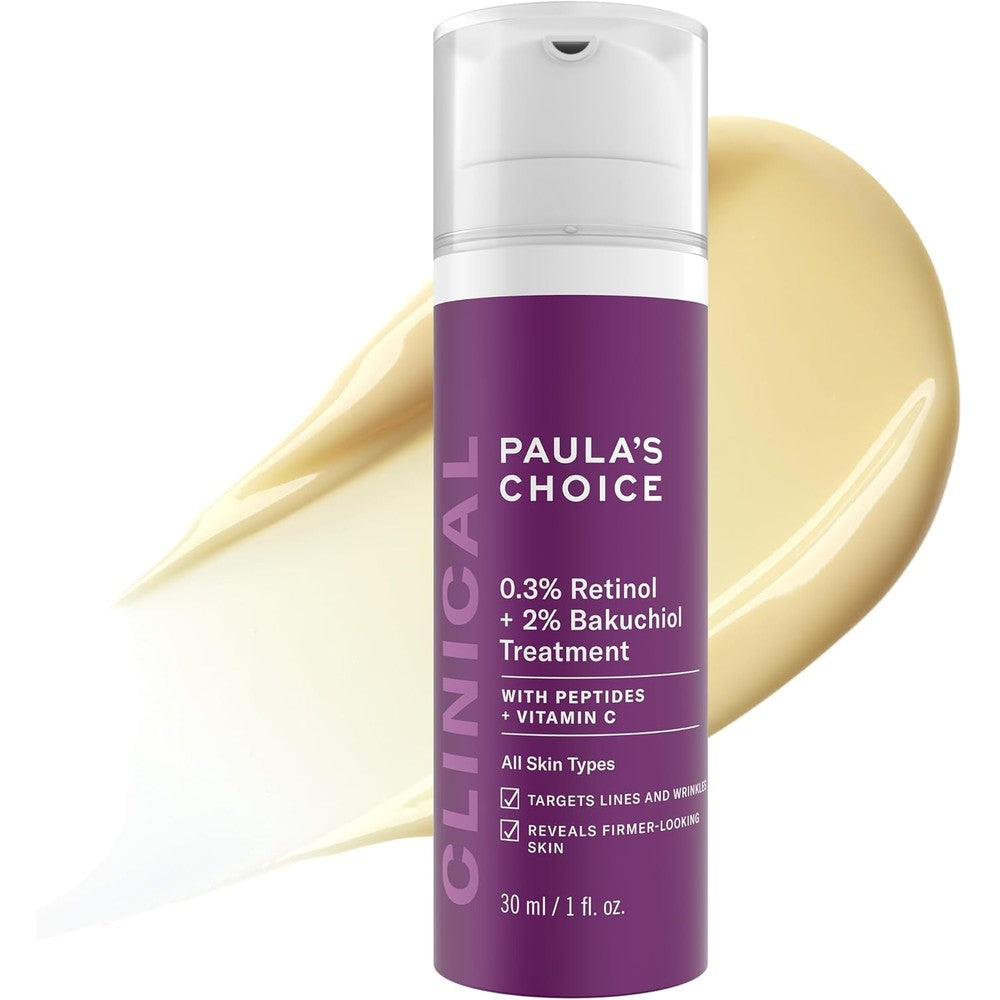 Paula's Choice Clinical 0.3% Retinol and 2% Bakuchiol Treatment bottle front view