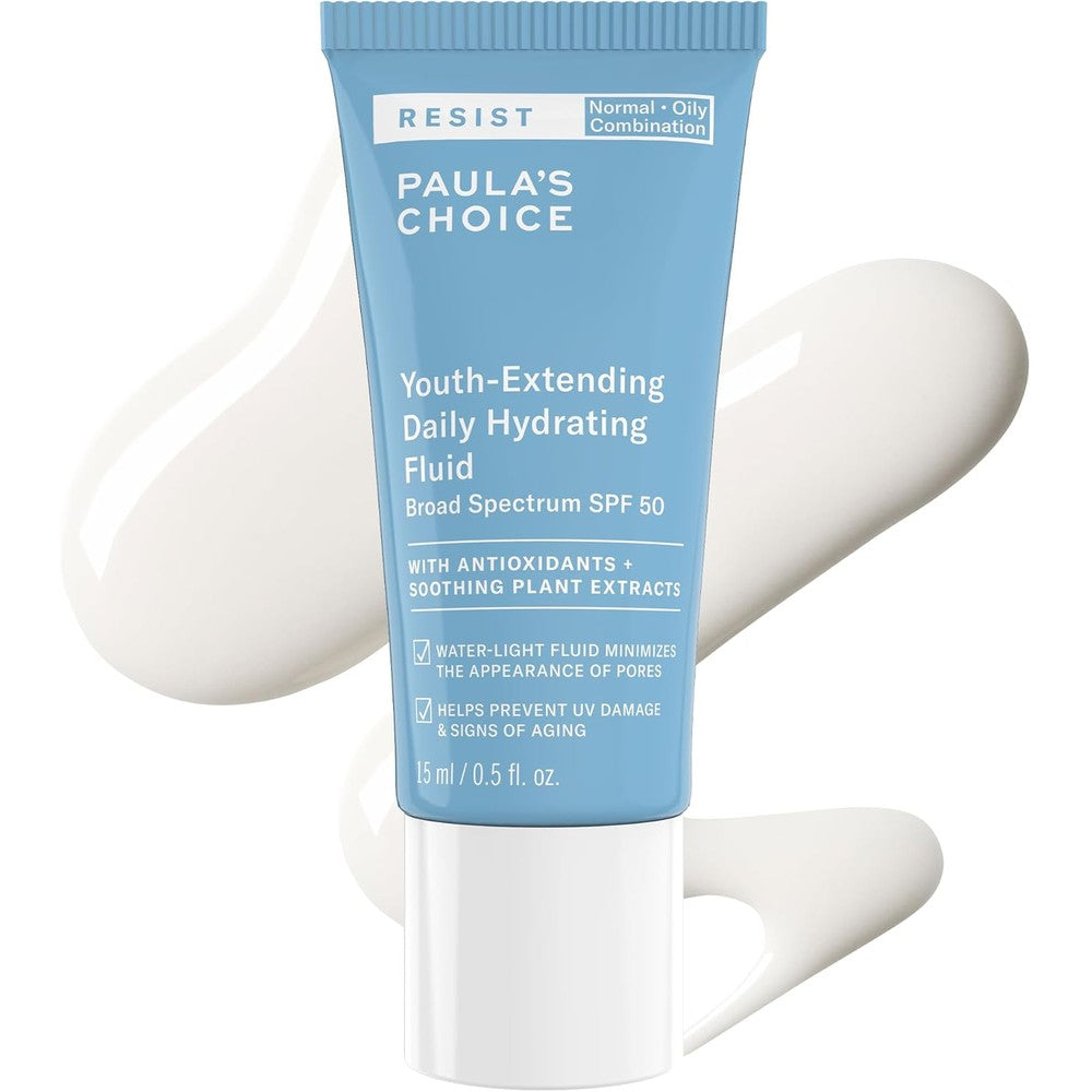Paula's Choice RESIST Daily Hydrating Fluid SPF 50 front view moisturizer for oily skin