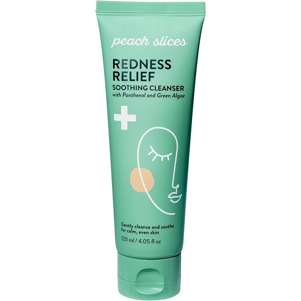 Peach Slices - Redness Relief Soothing Cleanser (4.05 oz) - Gently Cleanse and Soothe - Calm, Even Skin - Panthenol, Green Algae, & Rhodomyrtus - Vegan, Cruelty Free, Korean Skin Care & Beauty