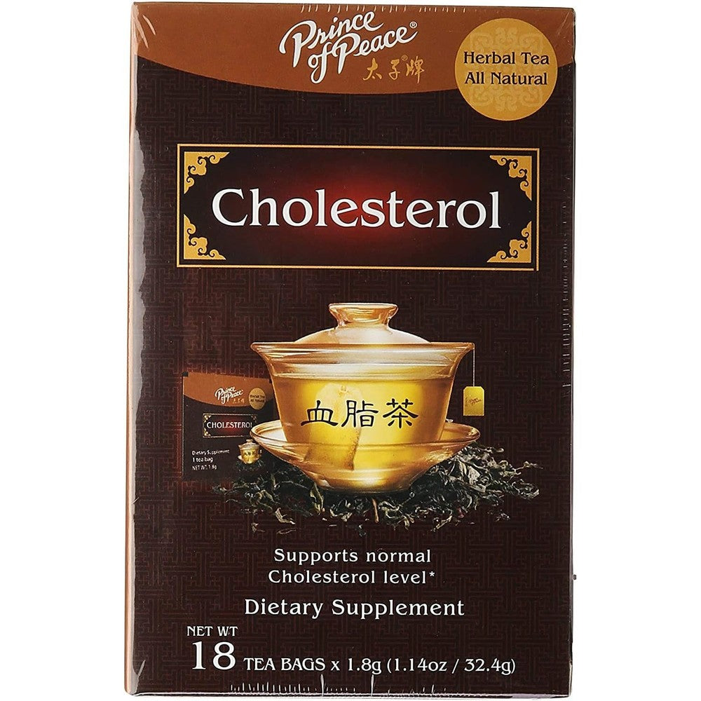 Prince of Peace Cholesterol Tea, 4 Pack - 18 Tea Bags Each ? Herbal Tea Bags ? Tea for Cholesterol ? Prince of Peace ? Traditional Medicinal Tea ? Chinese Tea ? Cholesterol Tea Bags