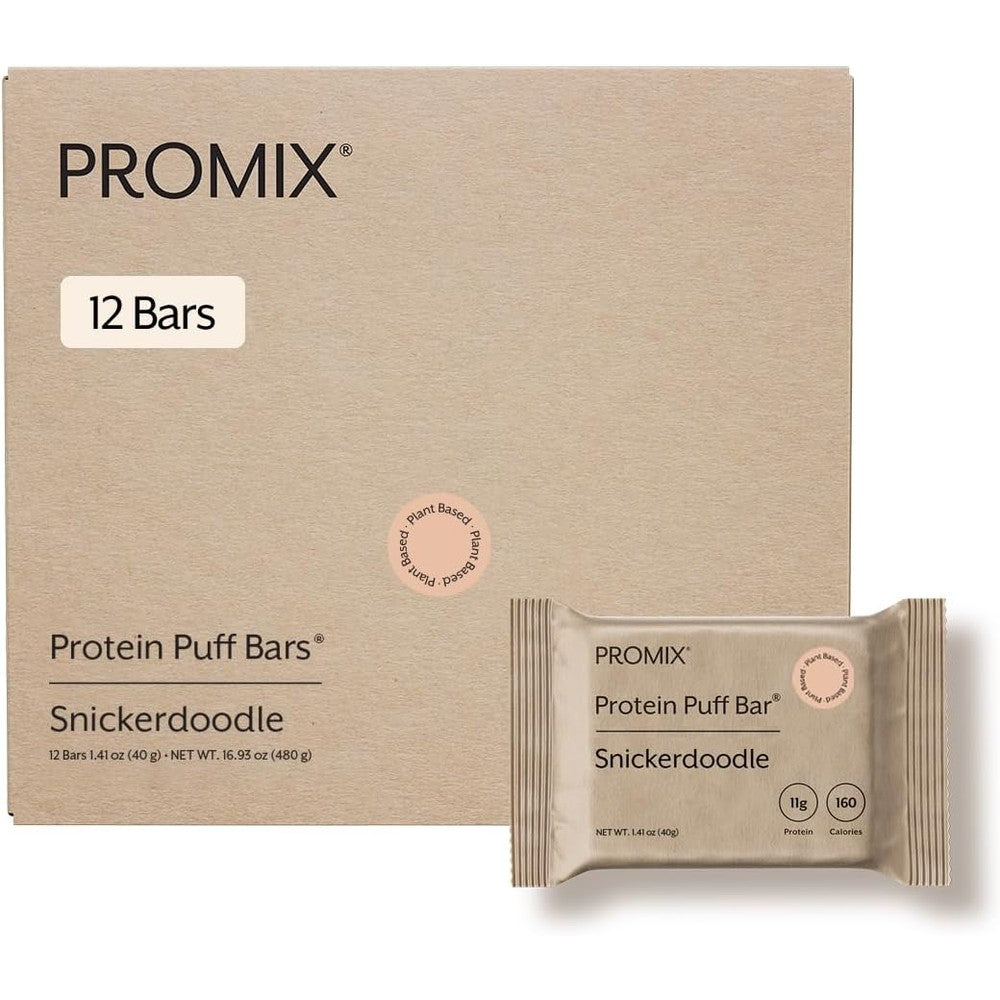 ProMix Nutrition Protein Plant Based Puff Bars 12 pack box