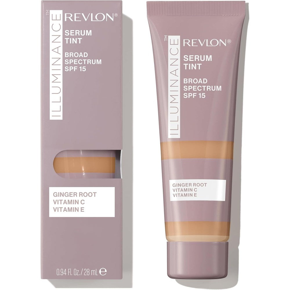 Revlon Illuminance Tinted Serum, Triple Hyaluronic Acid, Evens Out Skin Tone Over Time and Hydrates All Day, SPF 15, 405 Hazel, 0.94 fl oz.