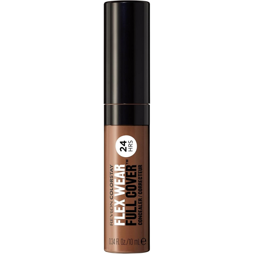 Revlon ColorStay Flex Wear, Full Cover Non-Creasing Concealer, Infused with Hyaluronic Acid & Vitamin E, Flexible Longwear, 077 Cinnamon, 0.34 Fl Oz