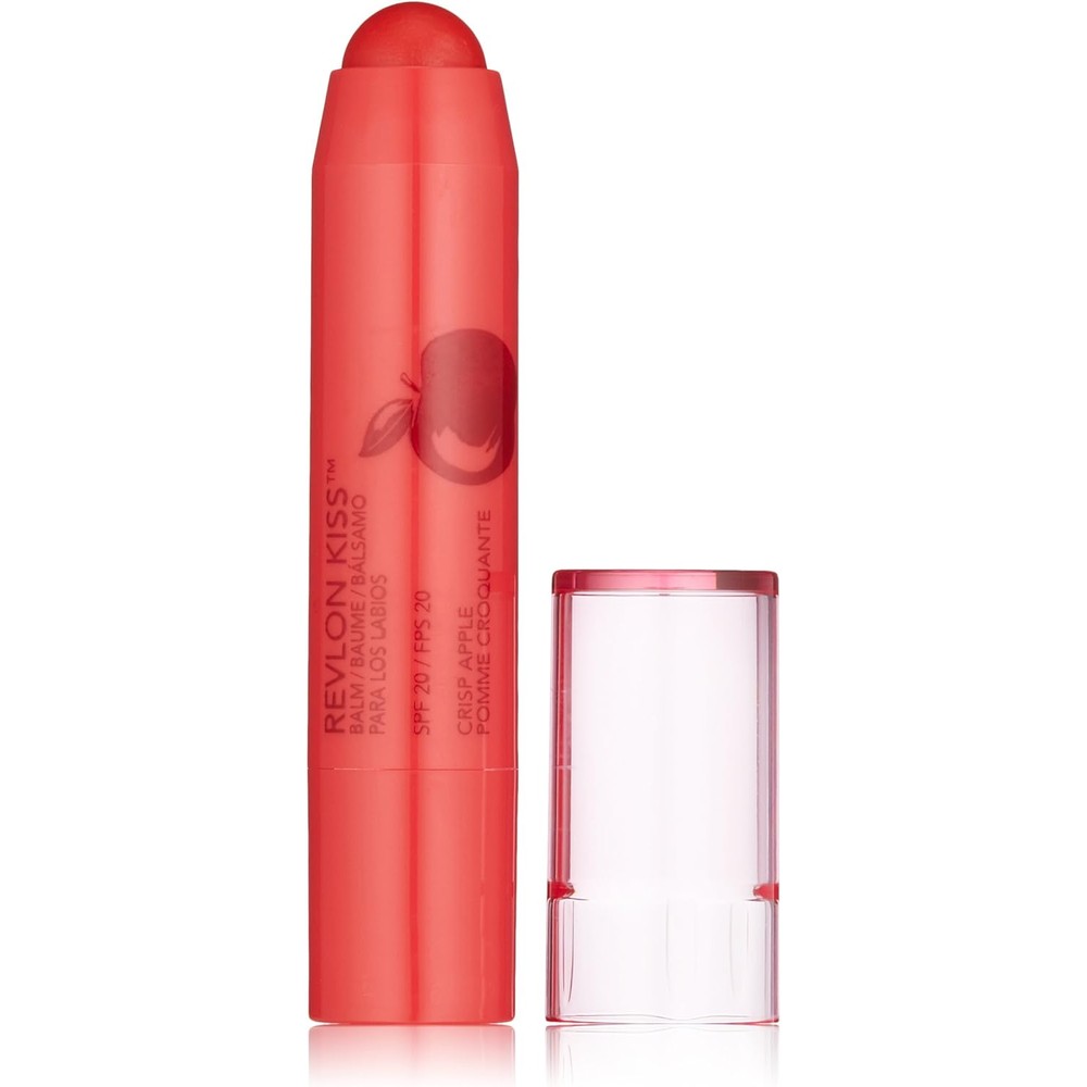 Revlon Lip Balm, Kiss Tinted Lip Balm, Face Makeup With Lasting Hydration, SPF 20, Infused With Natural Fruit Oils, 030 Crisp Apple, 0.09 Oz