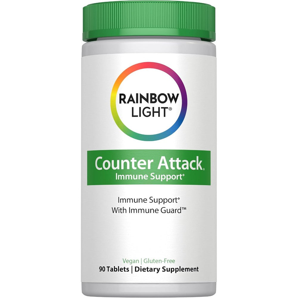 Rainbow Light Counter Attack Immune Defense Support Supplement for Adults | 90 Tablets | with Immune Guard, Zinc & Vitamin C