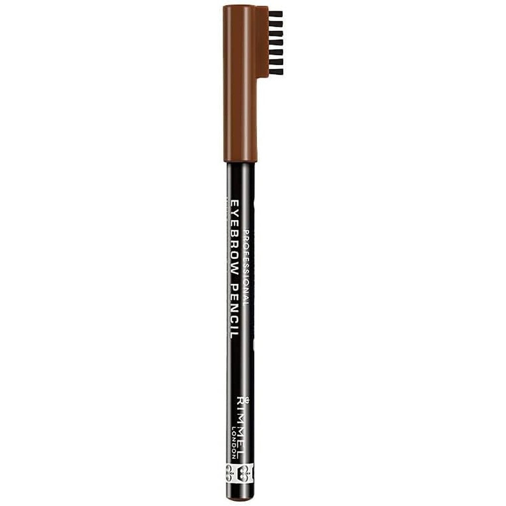 Rimmel London Brow This Way Professional Eyebrow Pencil, Long-Wearing, Highly-Pigmented, Built-In Brush, 002, Hazel, 0.05oz