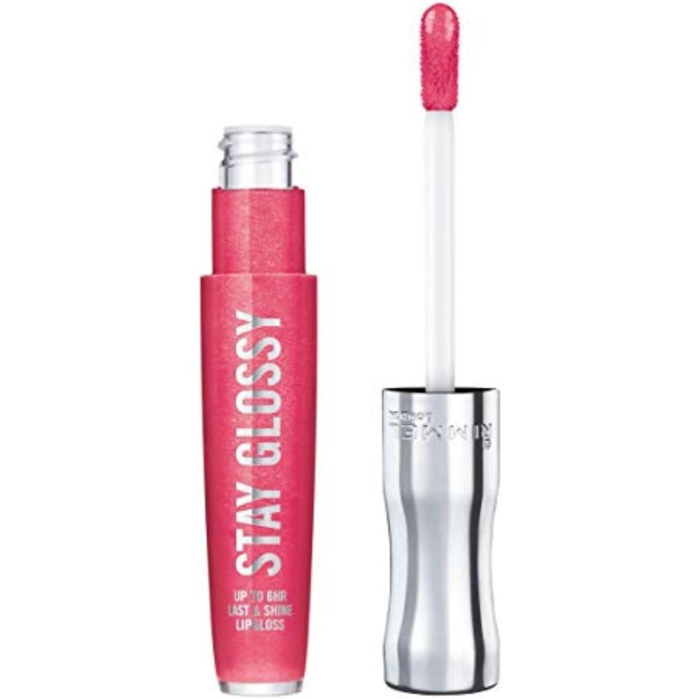 Rimmel Stay Glossy Lip Gloss - Non-Sticky and Lightweight Formula for Lip Color and Shine - 300 Ready to Flamingle, .18oz