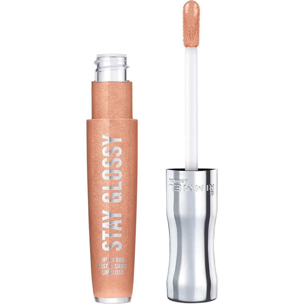 Rimmel Stay Glossy Lip Gloss - Non-Sticky and Lightweight Formula for Lip Color and Shine - 710 Honey, Honey, .18oz