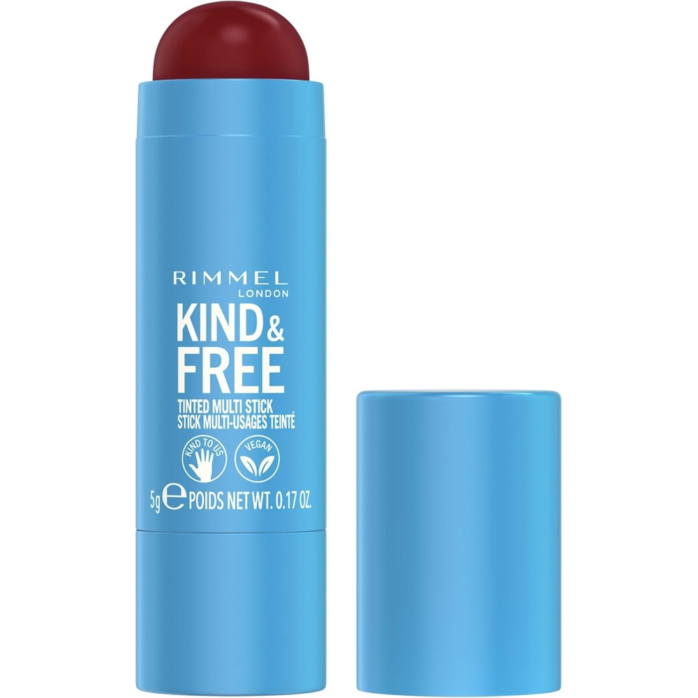 Rimmel London Kind & Free, 005 Berry Sweet, Multi-Stick, For Cheeks and Lips, Hydrating, Buildable Color, Vegan Formula, Clean Formula, 0.18oz