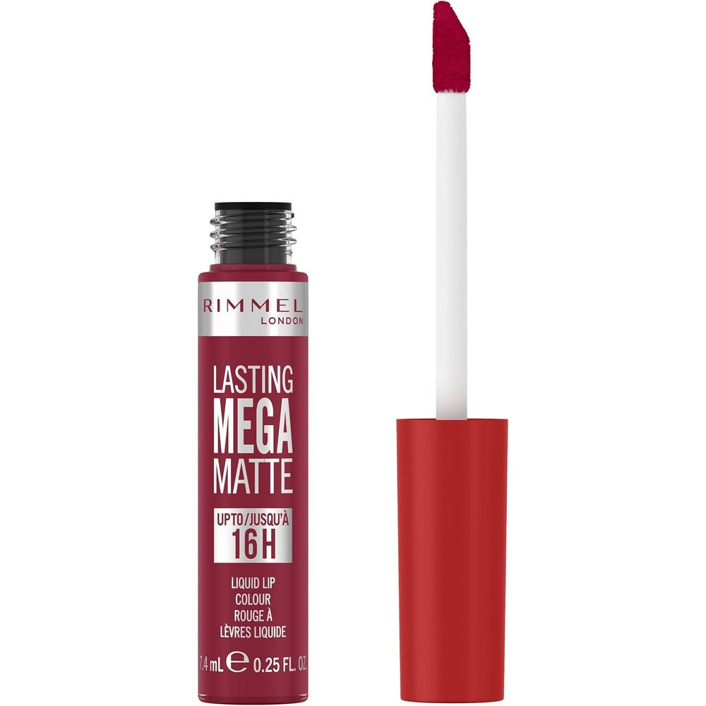 Rimmel London Lasting Mega Matte Liquid Lipstick, Long-Lasting, Hydrating, Vegan Formula - 930 - Ruby Passion, 0.25oz