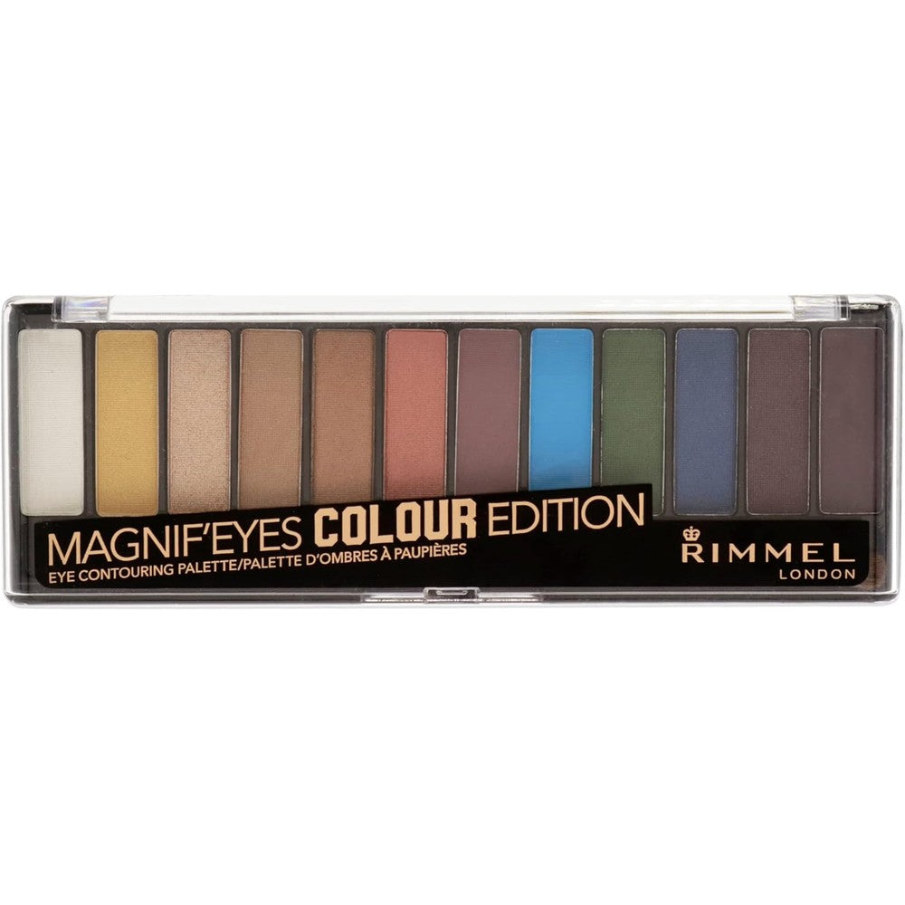 Rimmel London Magnif'Eyes Eyeshadow Palette, 12 Shades, Blendable Formula, Versatile, 004, Colour, 0.5oz