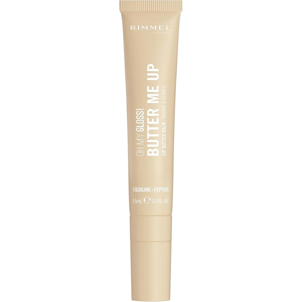 Rimmel London Oh My Gloss Butter Me Up Lip Butter Balm 001 Vanilla Frost, Hydrating Lip Balm, Tinted Lip Balm, Lip Care, Hydration, Nourishing, Squalene