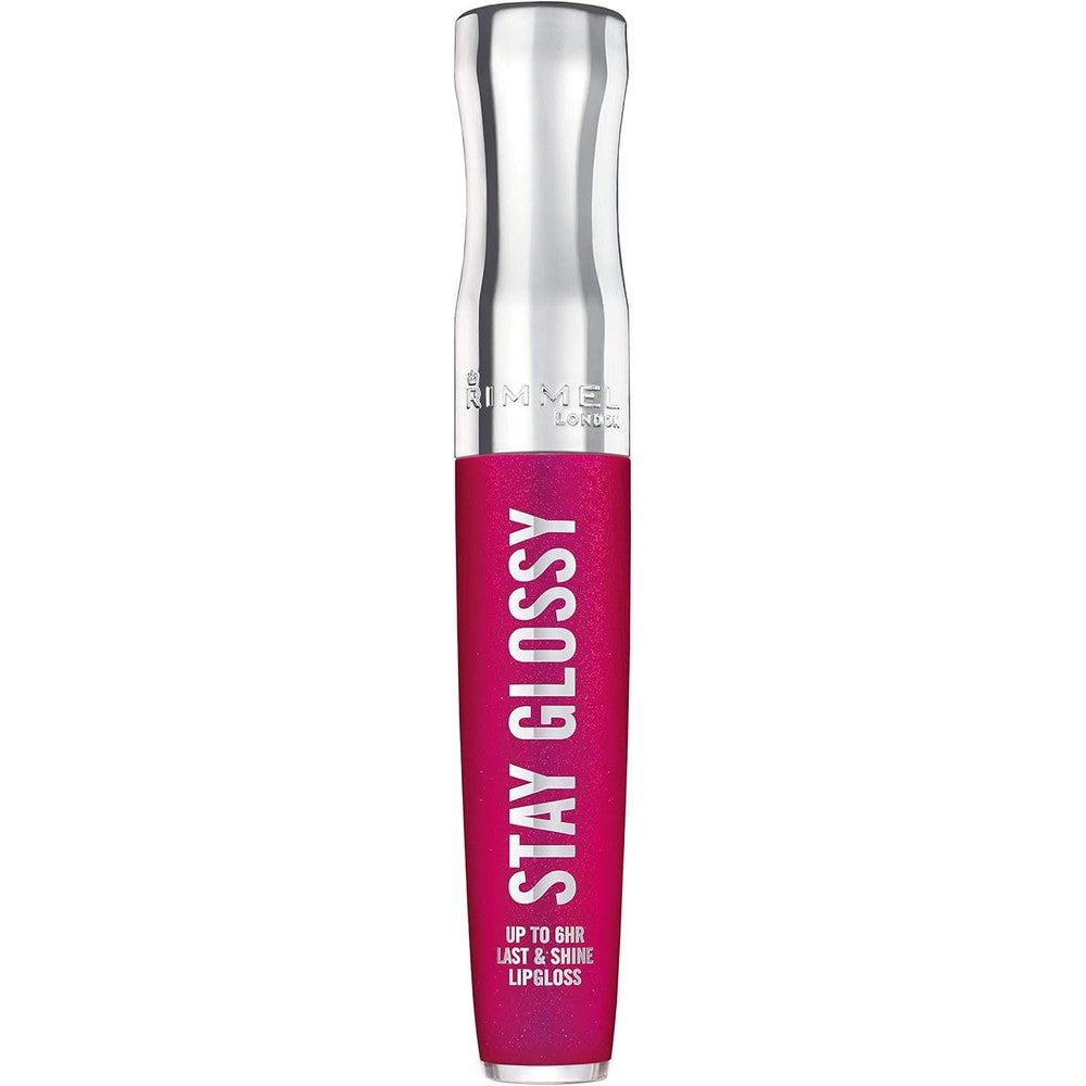 Rimmel Stay Glossy Lip Gloss - Non-Sticky and Lightweight Formula for Lip Color and Shine - 345 Pop Fizz Pink, .18oz
