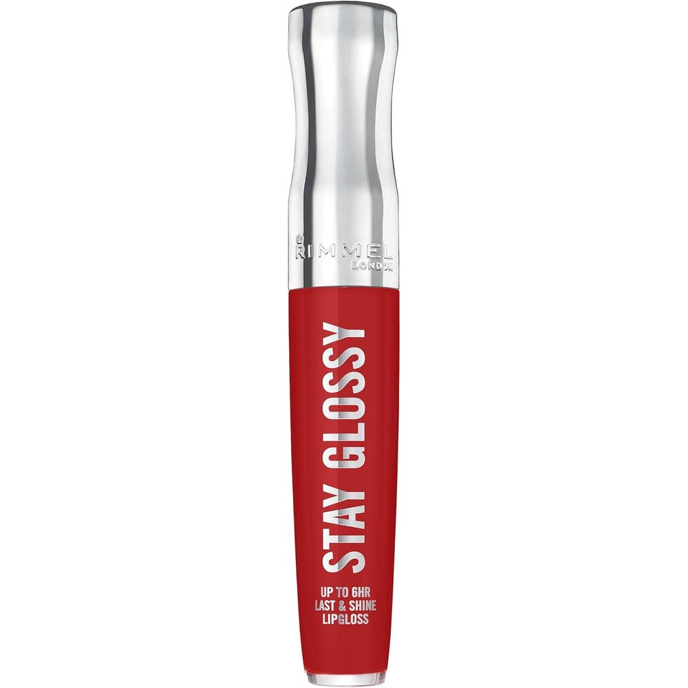 Rimmel London Stay Glossy, 440 Firecracker, Lip Gloss, Non-Sticky, Color and Shine, Up To 6-Hour Wear, Precise Applicator, 0.18oz