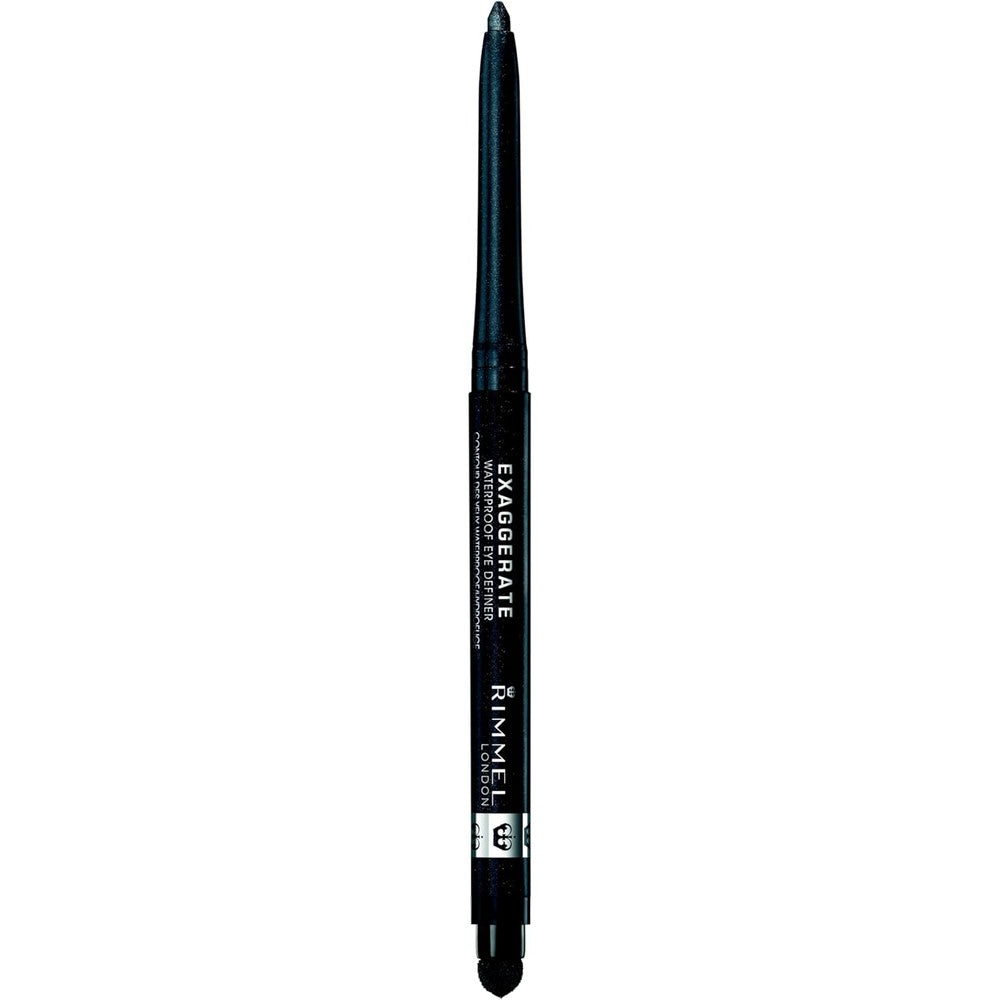Rimmel London Exaggerate Waterproof Eye Definer Eyeliner, Highly Pigmented, Long-Wearing, Built-In Smudger, 264, Earl Grey, 0.01oz
