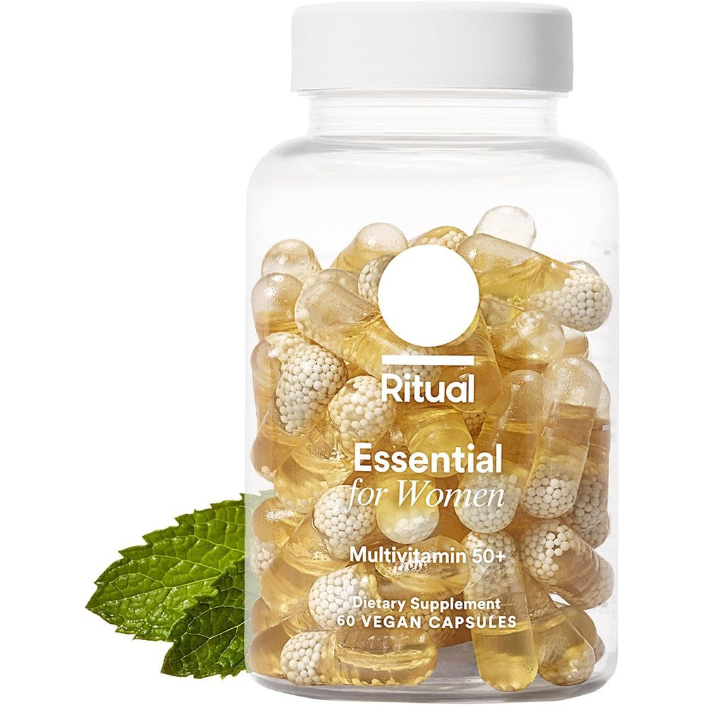 Ritual Women's 50+ Daily Multivitamin - Key Essential Vitamins and Minerals to Support Menopause, Energy, Heart, Bone, Brain Health* - Including Folate, DHA - Vegan - Mint - 60 Capsules - 30 Servings