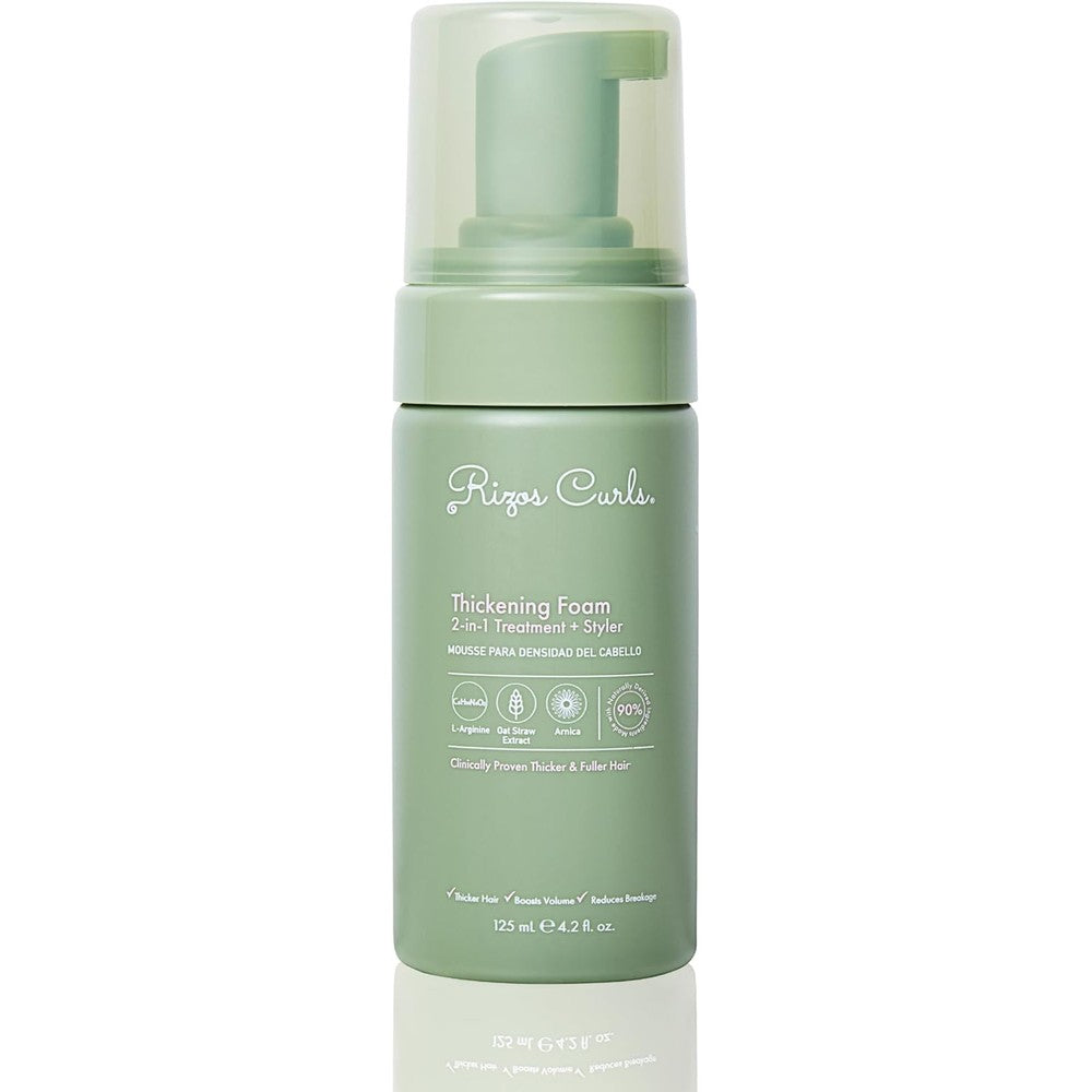 Rizos Curls Thickening Foam 2-in-1 Treatment + Styler, Improve Hair Thickness, Reduces Breakage, Boosts Volume At Roots & Improves Hair Health, 4.2 oz