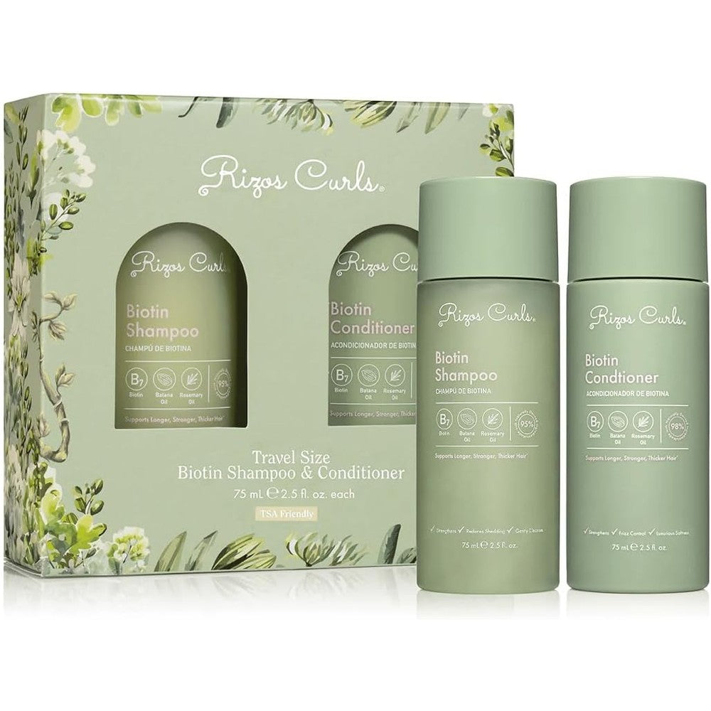 Rizos Curls Travel Biotin Wash Bundle