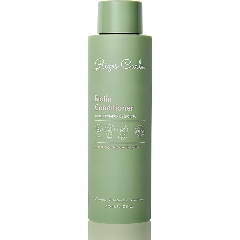 Rizos Curls Biotin Conditioner - Deeply Moisturize & Reduce Breakage with Biotin, Coconut Oil & Aloe Vera - Softens & Detangles All Hair Types Straight, Wavy, Curly 1a-4c - Sulfate & Paraben Free
