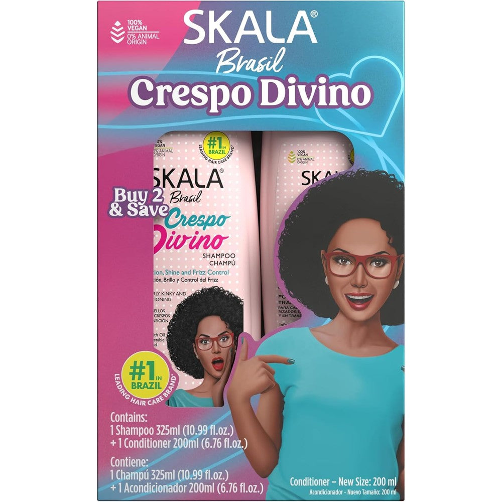 SKALA Crespo Divino Shampoo and Conditioner Set front view for authentic curly hair care.