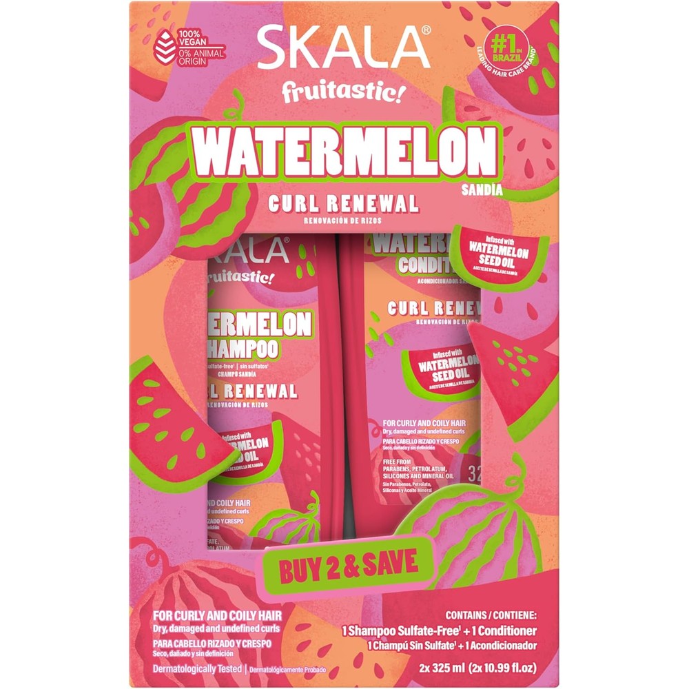 Skala Fruitastic Watermelon shampoo and conditioner kit front view